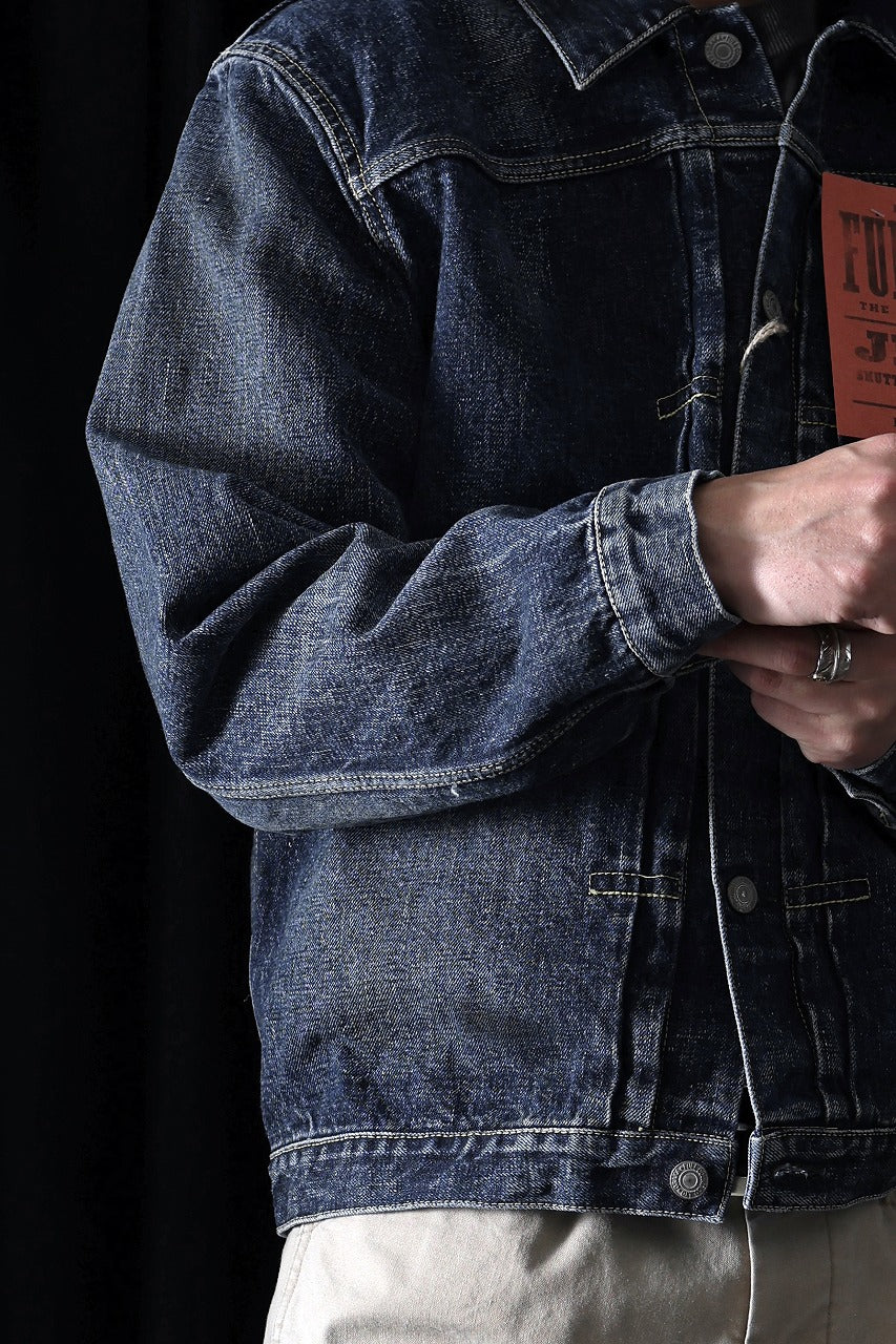 FULLCOUNT "Fear Of The Dark" Type-1 Jean Jacket / 15.5oz Zimbabwe Selvedge Denim (INDIGO BLUE) - Image 12