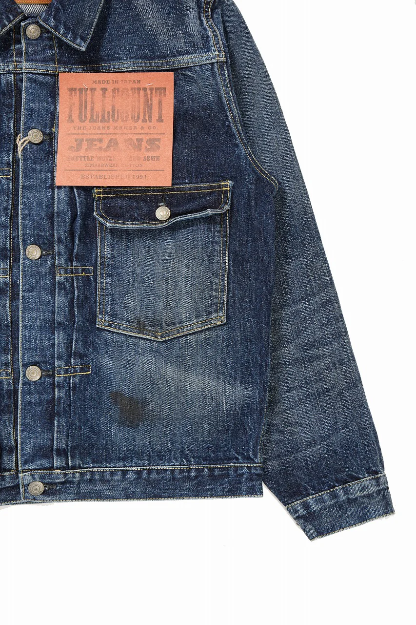 FULLCOUNT "Fear Of The Dark" Type-1 Jean Jacket / 15.5oz Zimbabwe Selvedge Denim (INDIGO BLUE) - Image 6