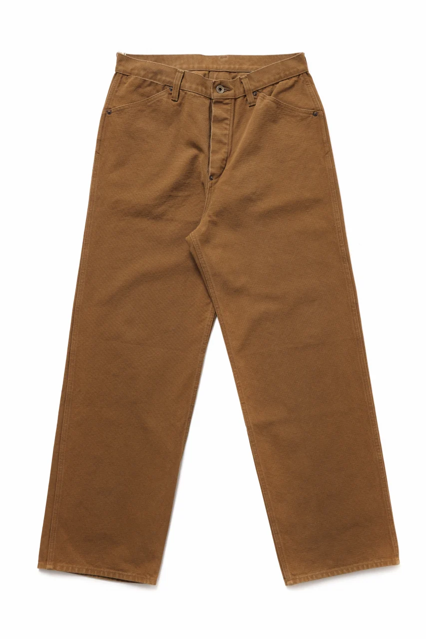 FULLCOUNT HEAVY CANVAS CINCH BACK WORK TROUSERS (BROWN)