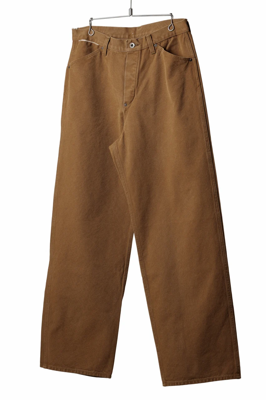 FULLCOUNT HEAVY CANVAS CINCH BACK WORK TROUSERS (BROWN) - Image 10