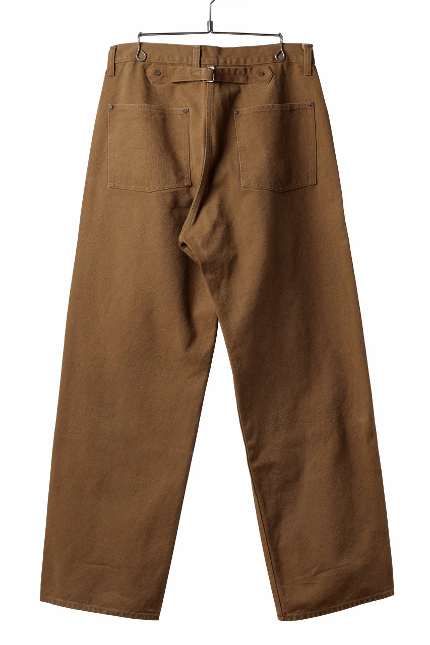 FULLCOUNT HEAVY CANVAS CINCH BACK WORK TROUSERS (BROWN) - Image 12