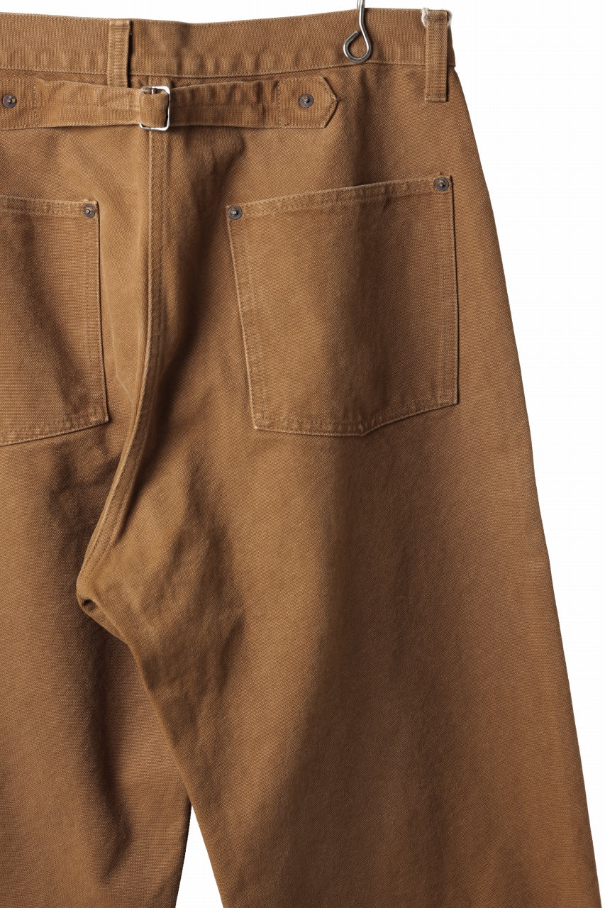 FULLCOUNT HEAVY CANVAS CINCH BACK WORK TROUSERS (BROWN) - Image 13