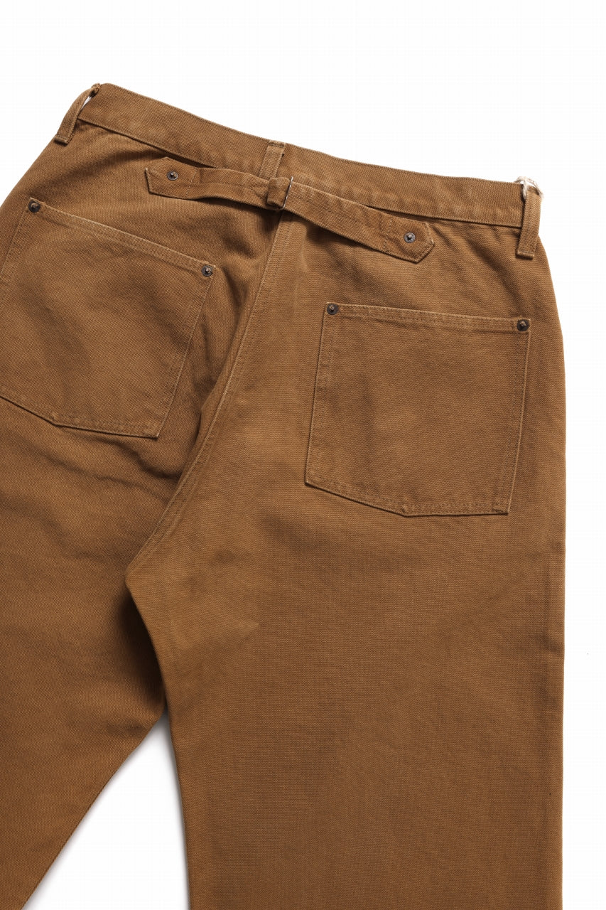 FULLCOUNT HEAVY CANVAS CINCH BACK WORK TROUSERS (BROWN) - Image 5