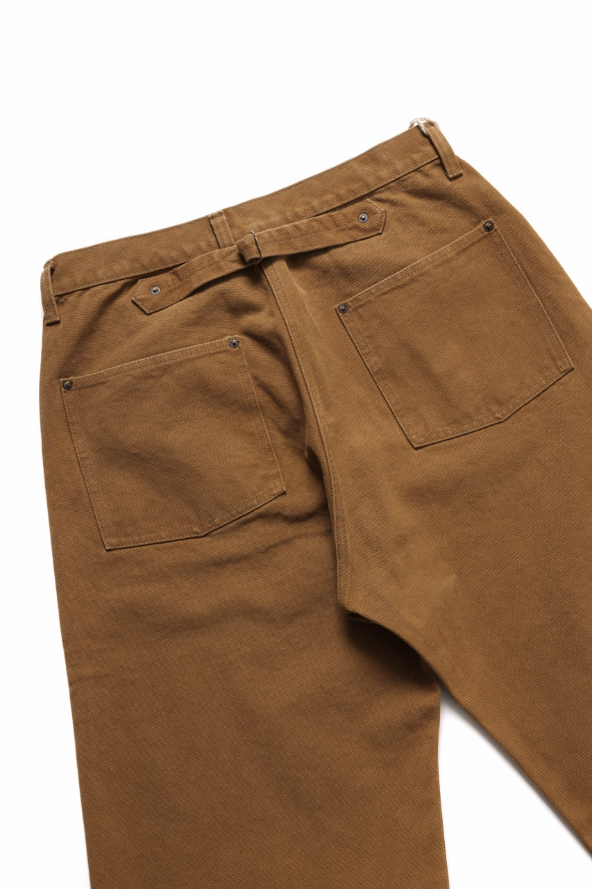 FULLCOUNT HEAVY CANVAS CINCH BACK WORK TROUSERS (BROWN) - Image 6