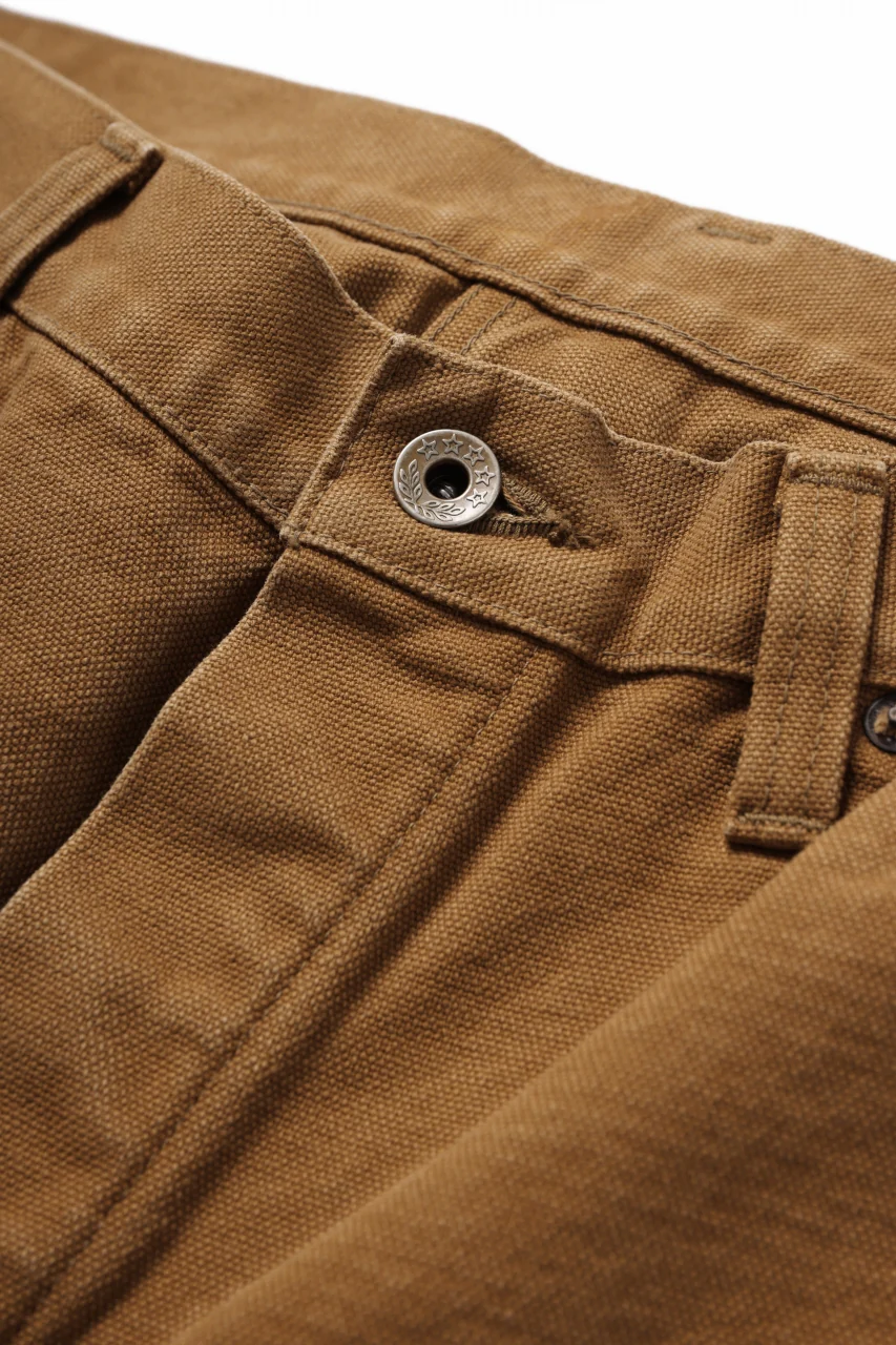 FULLCOUNT HEAVY CANVAS CINCH BACK WORK TROUSERS (BROWN) - Image 7