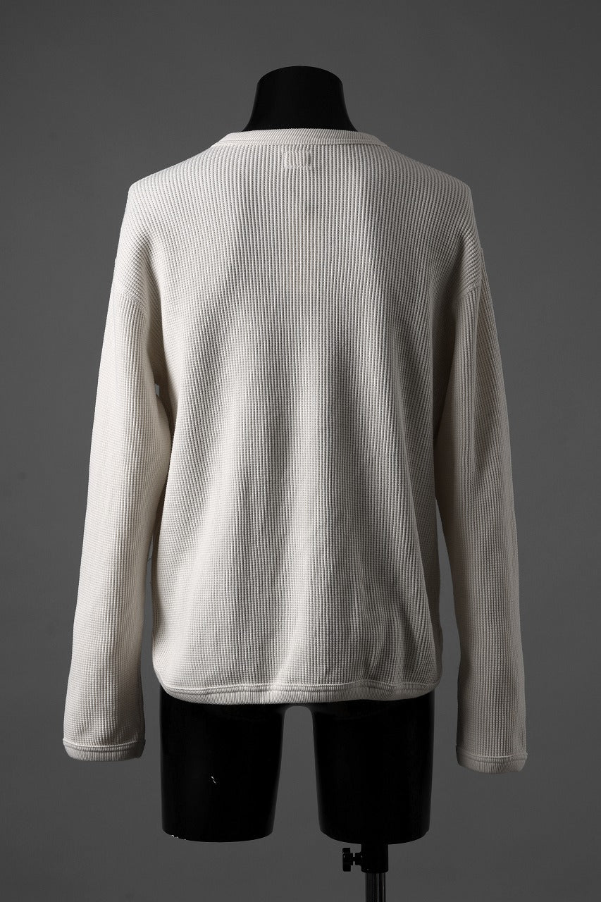 FULLCOUNT HEAVY WEIGHT WAFFLE L/S T SHIRT / ORIGINAL 22//- TIGHT TENSION COTTON (ECRU) - Image 4