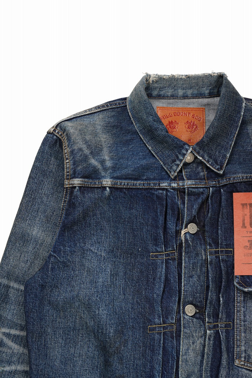 FULLCOUNT "More Than just Fear" Type 1 Denim Jacket / 13.7oz Zimbabwe Selvedge Denim (INDIGO BLUE) - Image 3