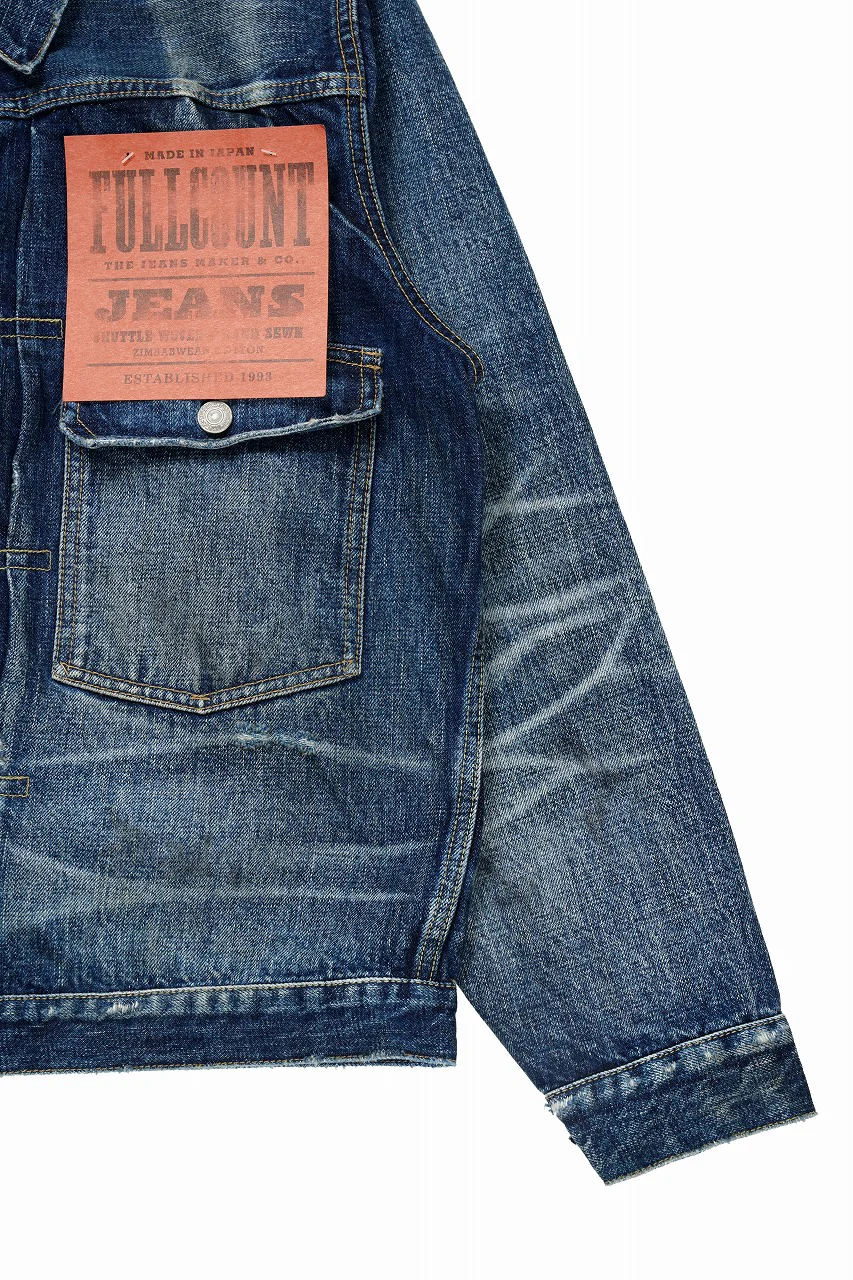 FULLCOUNT "More Than just Fear" Type 1 Denim Jacket / 13.7oz Zimbabwe Selvedge Denim (INDIGO BLUE) - Image 4
