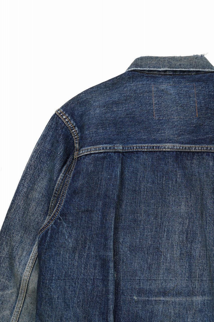 FULLCOUNT "More Than just Fear" Type 1 Denim Jacket / 13.7oz Zimbabwe Selvedge Denim (INDIGO BLUE) - Image 7
