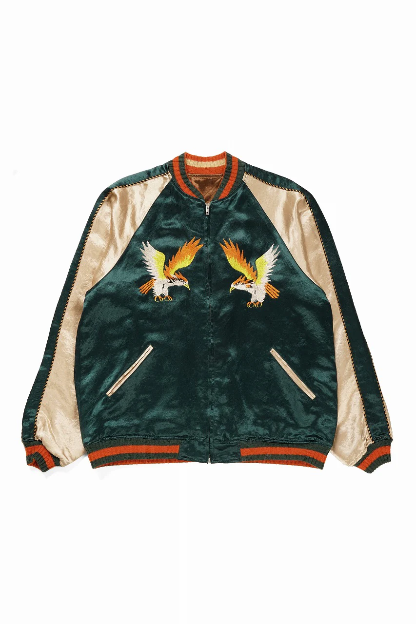 FULLCOUNT REVERSIBLE SKAJAN "HAWK & DRAGON" (GREEN x ECRU / BROWN x ECRU)