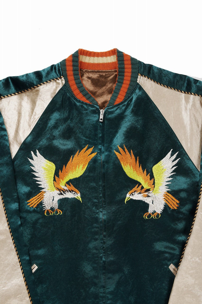 FULLCOUNT REVERSIBLE SKAJAN "HAWK & DRAGON" (GREEN x ECRU / BROWN x ECRU) - Image 6