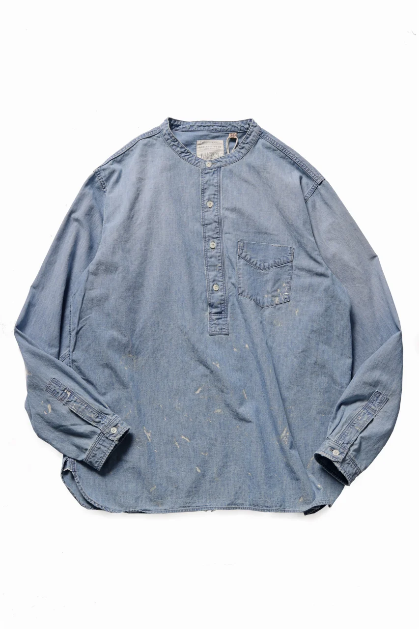 FULLCOUNT SELVEDGE CHAMBRAY PULLOVER SHIRT - AGING (INDIGO) - Image 4