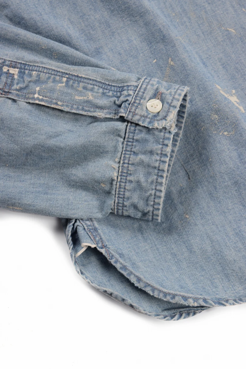 FULLCOUNT SELVEDGE CHAMBRAY PULLOVER SHIRT - AGING (INDIGO) - Image 7
