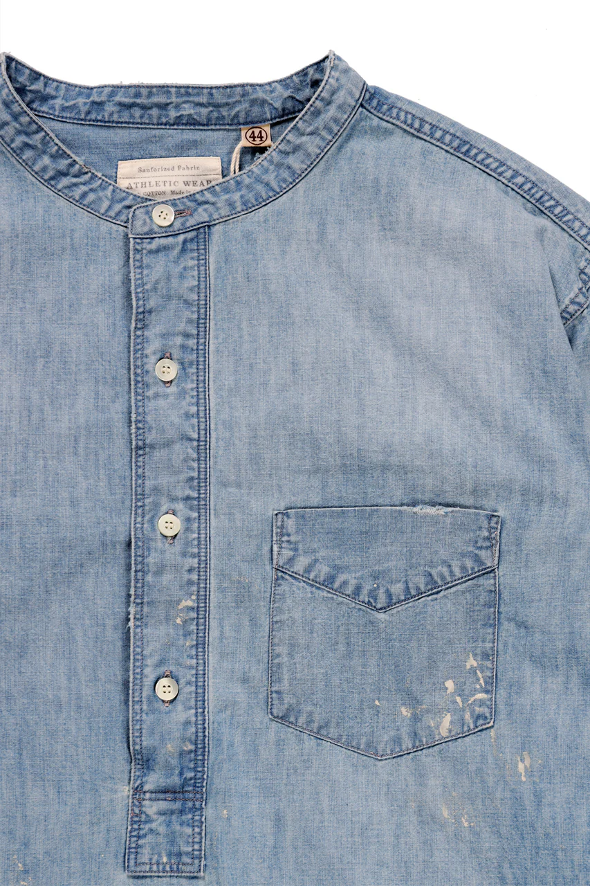 FULLCOUNT SELVEDGE CHAMBRAY PULLOVER SHIRT - AGING (INDIGO) - Image 8