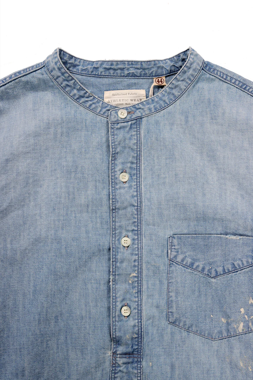 FULLCOUNT SELVEDGE CHAMBRAY PULLOVER SHIRT - AGING (INDIGO) - Image 9