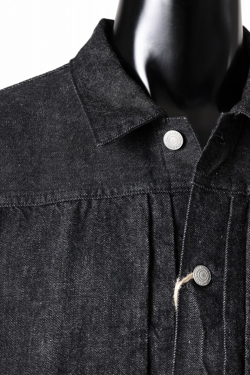 FULLCOUNT Type 1 Black Denim Jacket / 13.7oz Zimbabwe Selvedge Denim (BLACK) - Image 11