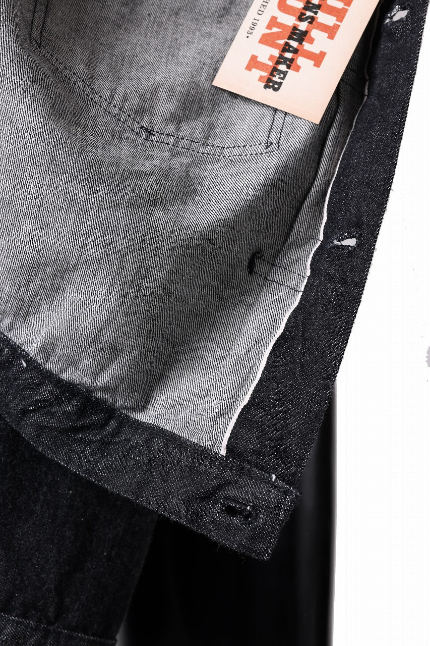 FULLCOUNT Type 1 Black Denim Jacket / 13.7oz Zimbabwe Selvedge Denim (BLACK) - Image 14