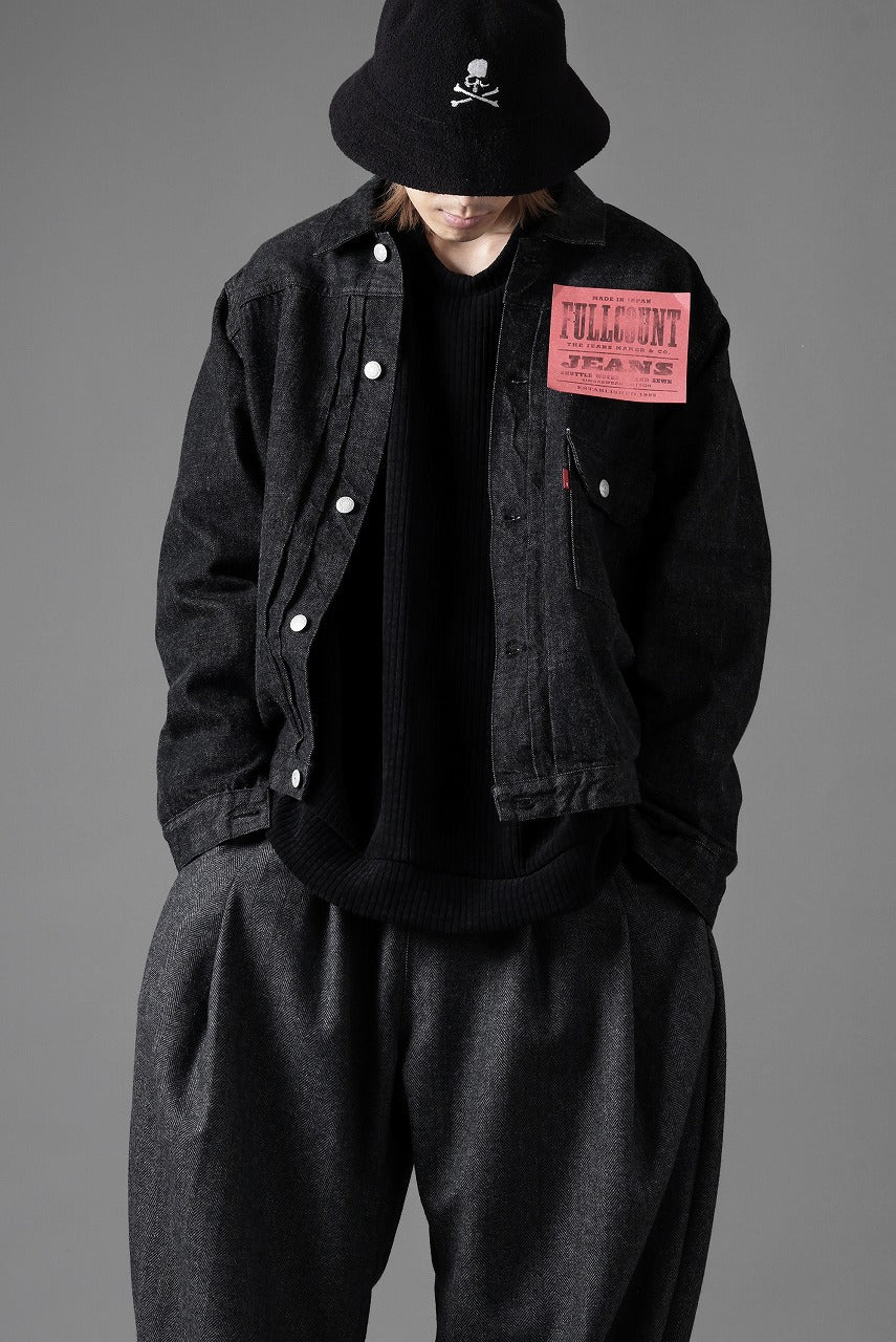 FULLCOUNT Type 1 Black Denim Jacket / 13.7oz Zimbabwe Selvedge Denim (BLACK) - Image 22