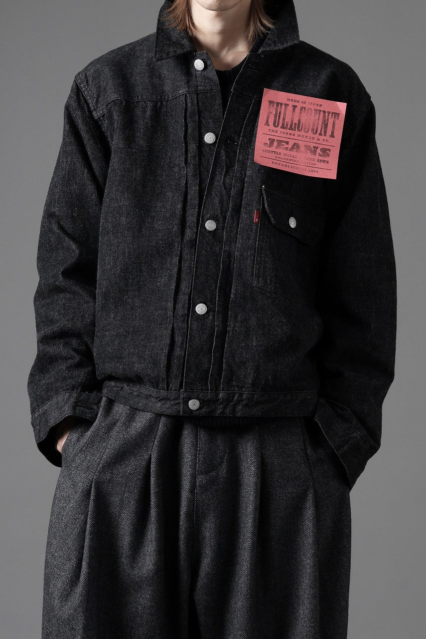 FULLCOUNT Type 1 Black Denim Jacket / 13.7oz Zimbabwe Selvedge Denim (BLACK) - Image 23