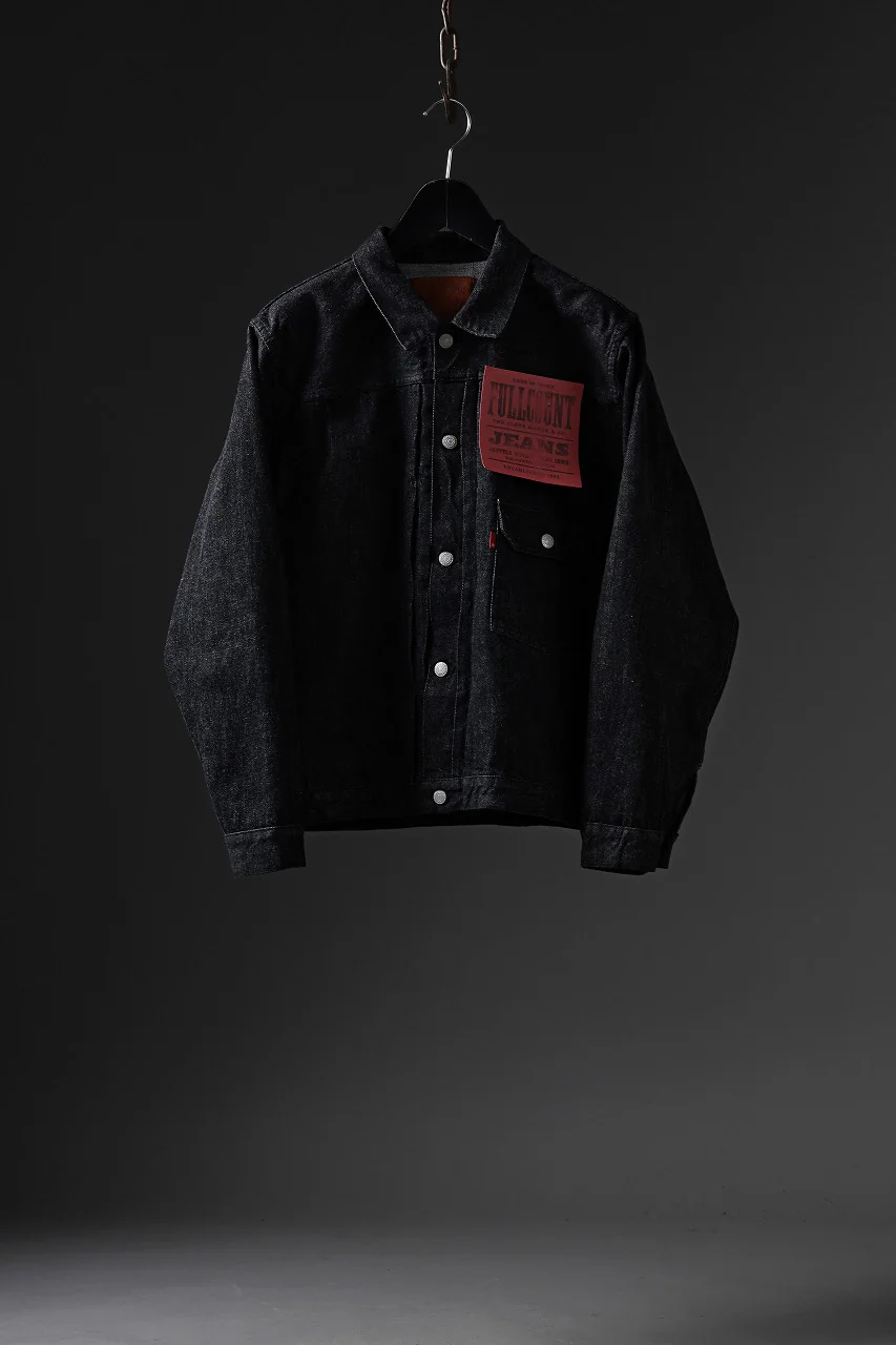 FULLCOUNT Type 1 Black Denim Jacket / 13.7oz Zimbabwe Selvedge Denim (BLACK) - Image 25