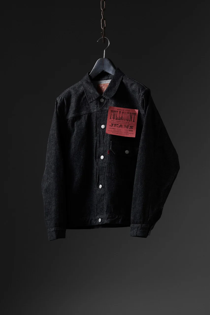 FULLCOUNT Type 1 Black Denim Jacket / 13.7oz Zimbabwe Selvedge Denim (BLACK) - Image 27