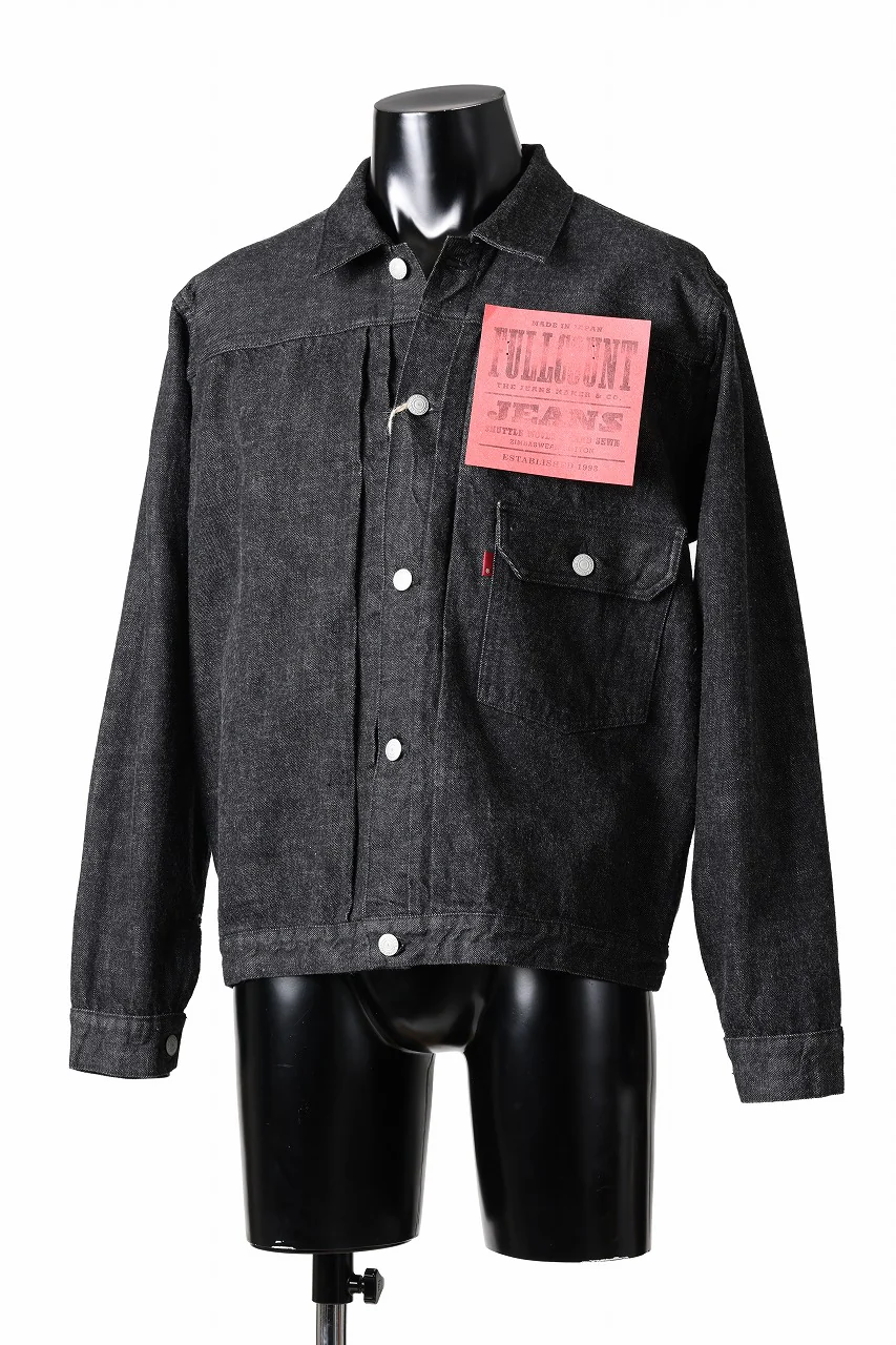 FULLCOUNT Type 1 Black Denim Jacket / 13.7oz Zimbabwe Selvedge Denim (BLACK) - Image 3