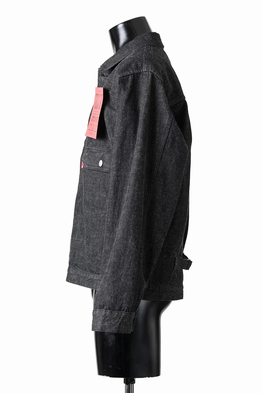 FULLCOUNT Type 1 Black Denim Jacket / 13.7oz Zimbabwe Selvedge Denim (BLACK) - Image 4