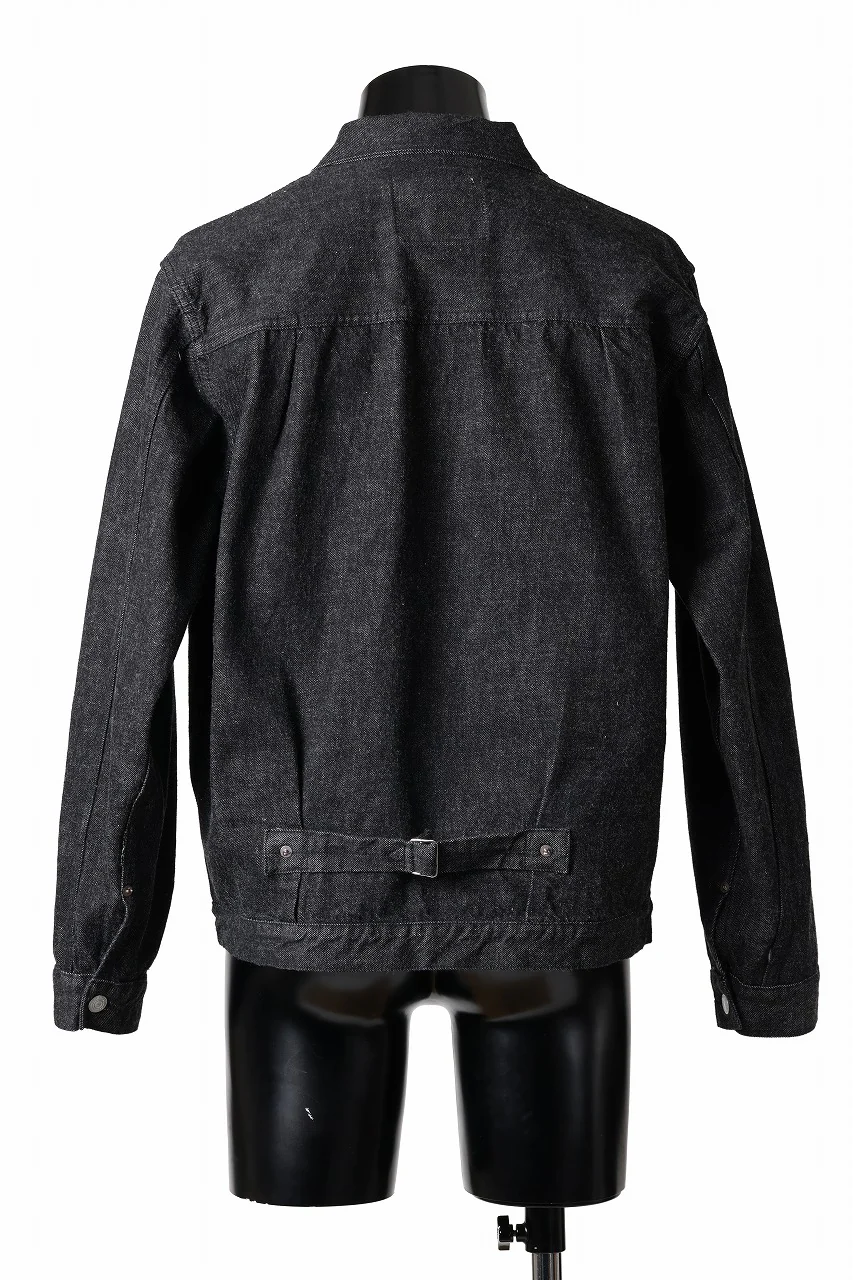 FULLCOUNT Type 1 Black Denim Jacket / 13.7oz Zimbabwe Selvedge Denim (BLACK) - Image 5