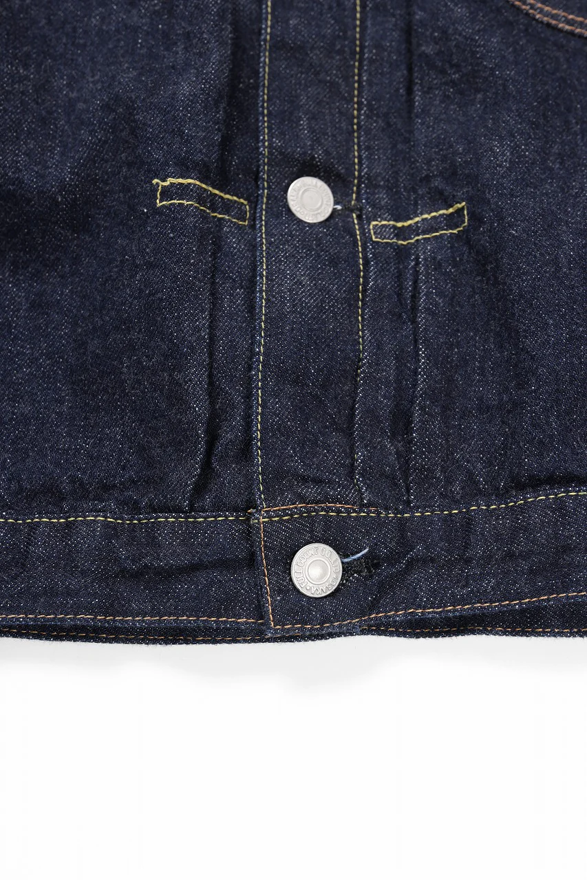 FULLCOUNT Type 1 Denim Jacket / 11.5oz Zimbabwe Selvedge Denim (Super Smooth) (INDIGO BLUE / ONE WASHED) - Image 8