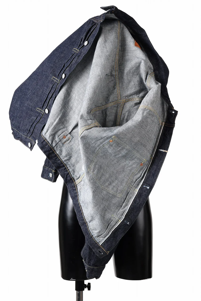 FULLCOUNT Type 1 Denim Jacket / 13.7oz Zimbabwe Selvedge Denim (INDIGO BLUE / ONE WASHED) - Image 7