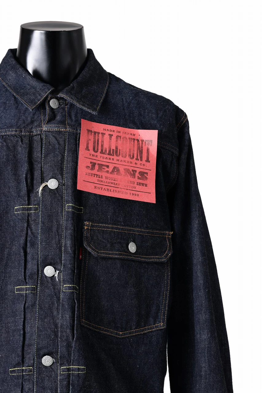 FULLCOUNT Type 1 Denim Jacket / 13.7oz Zimbabwe Selvedge Denim (INDIGO BLUE / ONE WASHED) - Image 8