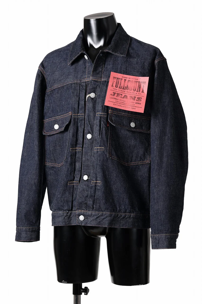 FULLCOUNT Type 2 Denim Jacket / 13.7oz Zimbabwe Selvedge Denim (INDIGO BLUE / ONE WASHED) - Image 3
