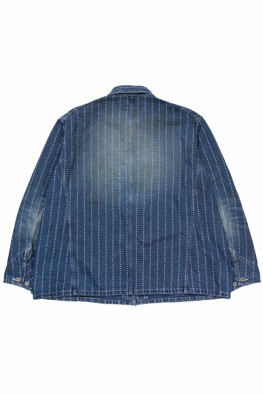 FULLCOUNT WABASH CHORE JACKET / INDIGO DYED DRILL with WASH STAR STRIPE (INDIGO / HAND WASHED) - Image 10