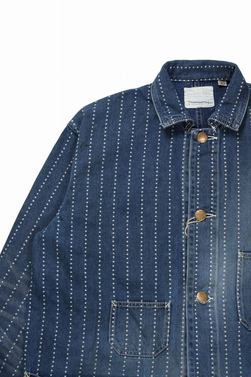 FULLCOUNT WABASH CHORE JACKET / INDIGO DYED DRILL with WASH STAR STRIPE (INDIGO / HAND WASHED) - Image 11