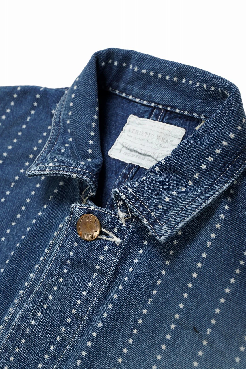 FULLCOUNT WABASH CHORE JACKET / INDIGO DYED DRILL with WASH STAR STRIPE (INDIGO / HAND WASHED) - Image 13
