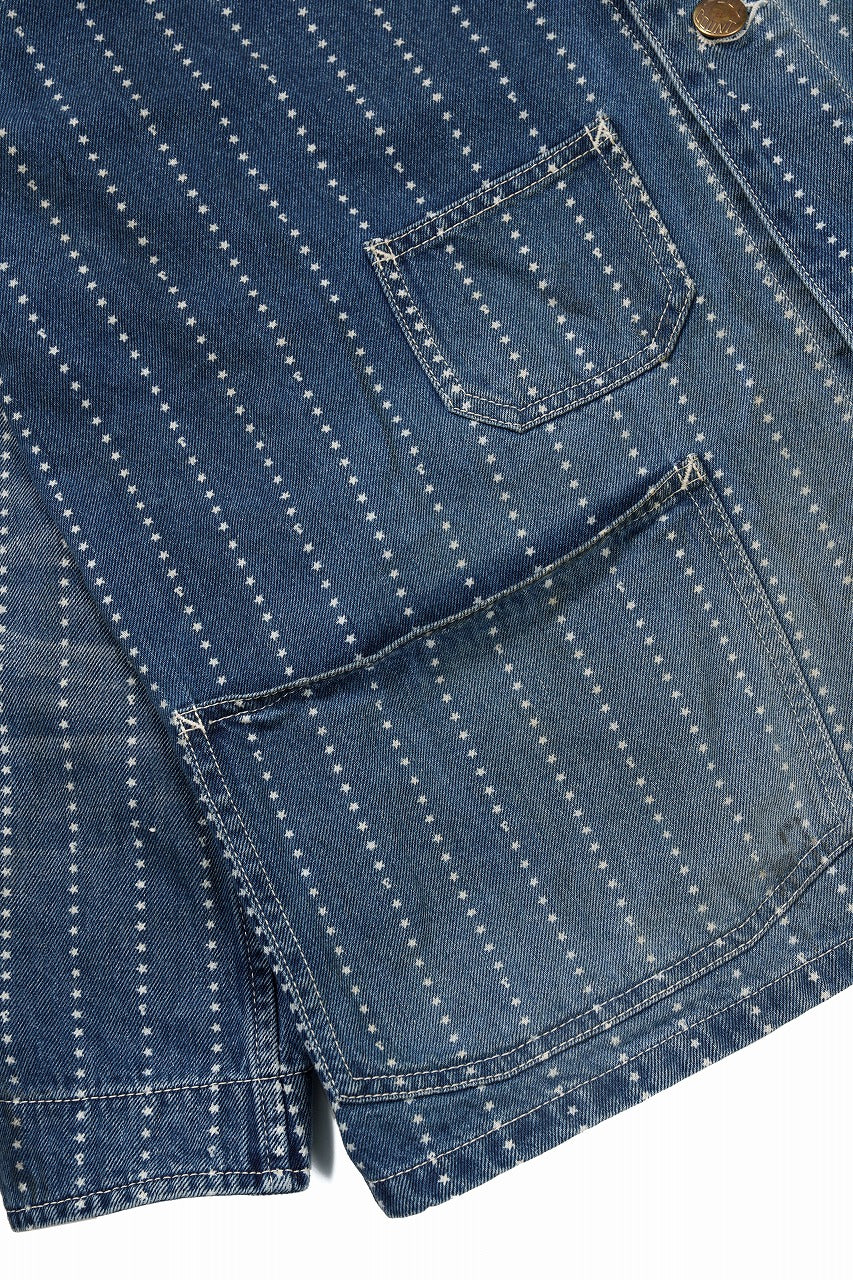FULLCOUNT WABASH CHORE JACKET / INDIGO DYED DRILL with WASH STAR STRIPE (INDIGO / HAND WASHED) - Image 14