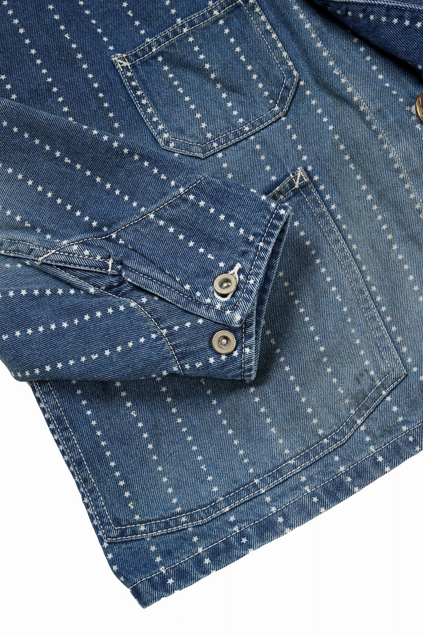 FULLCOUNT WABASH CHORE JACKET / INDIGO DYED DRILL with WASH STAR STRIPE (INDIGO / HAND WASHED) - Image 15