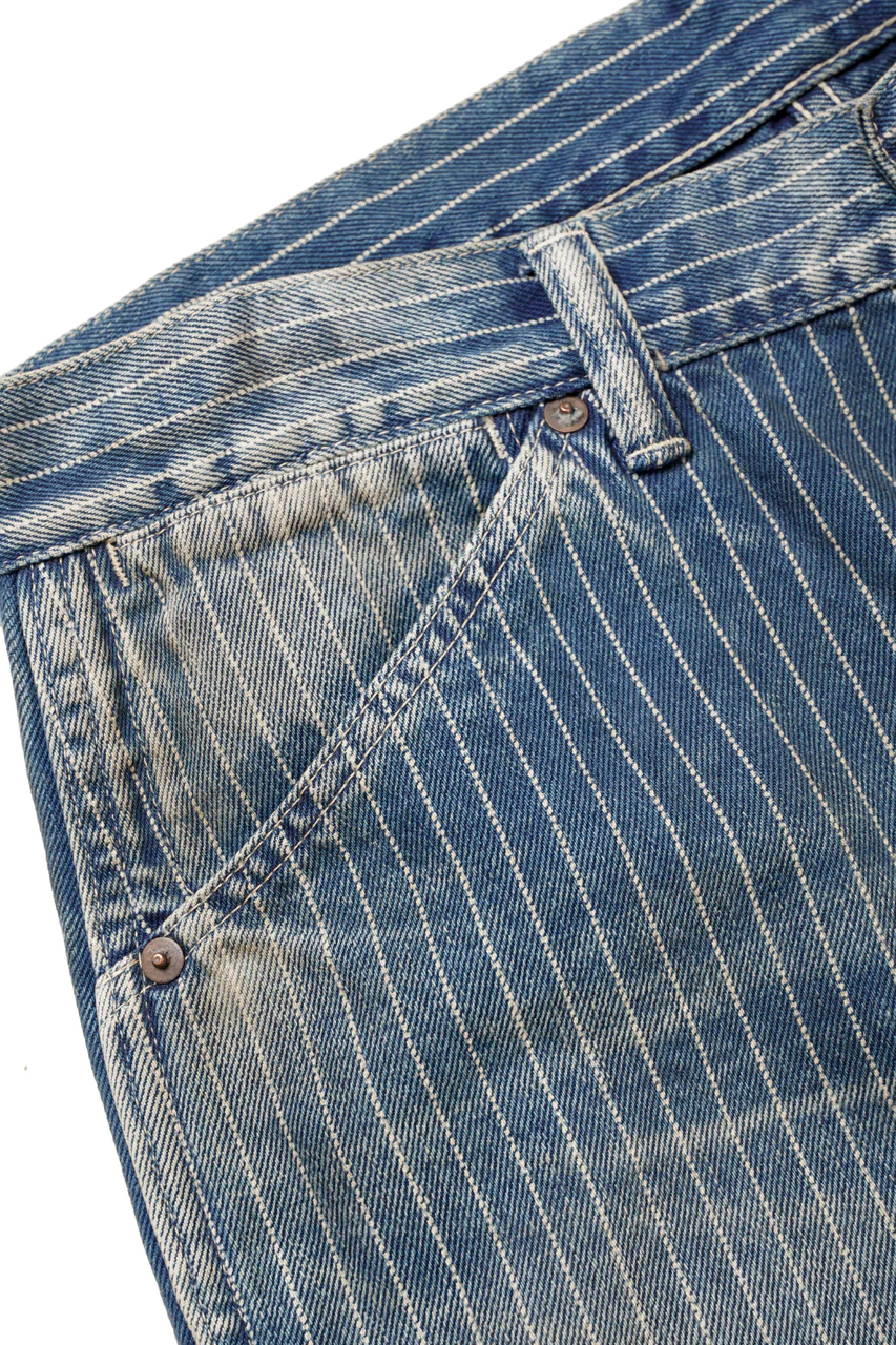 FULLCOUNT Wabash Work Pants / Slab Twill Selvedge (INDIGO BLUE / VINTAGE FADED) - Image 10