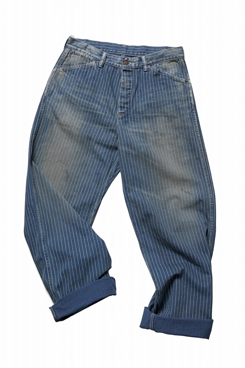 FULLCOUNT Wabash Work Pants / Slab Twill Selvedge (INDIGO BLUE / VINTAGE FADED) - Image 3