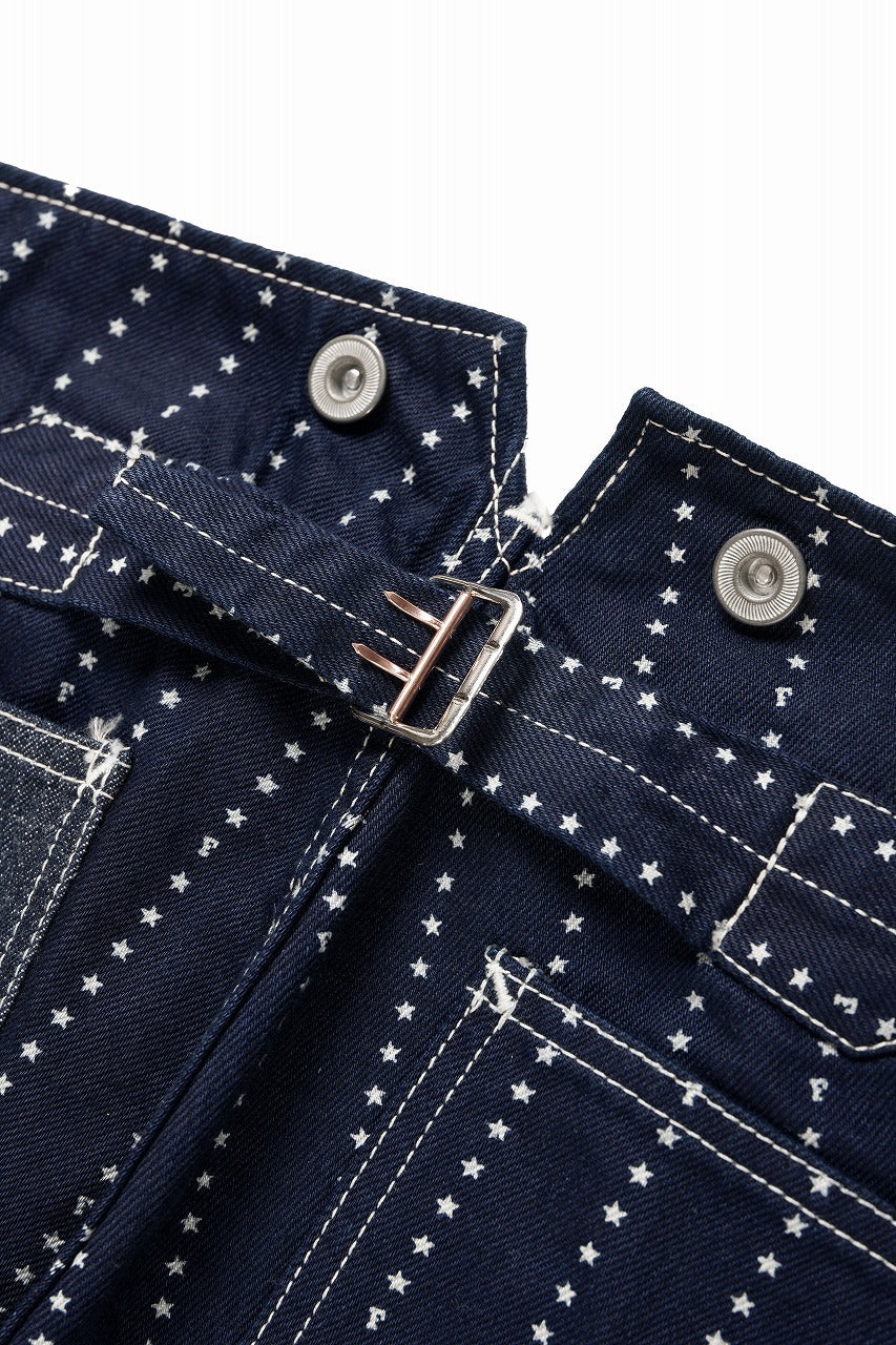FULLCOUNT WABASH WORKERS PANTS / INDIGO DYED DRILL with WASH STAR STRIPE (INDIGO / ONE WASHED) - Image 11