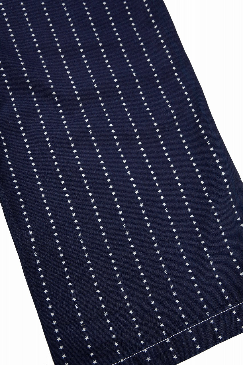 FULLCOUNT WABASH WORKERS PANTS / INDIGO DYED DRILL with WASH STAR STRIPE (INDIGO / ONE WASHED) - Image 7