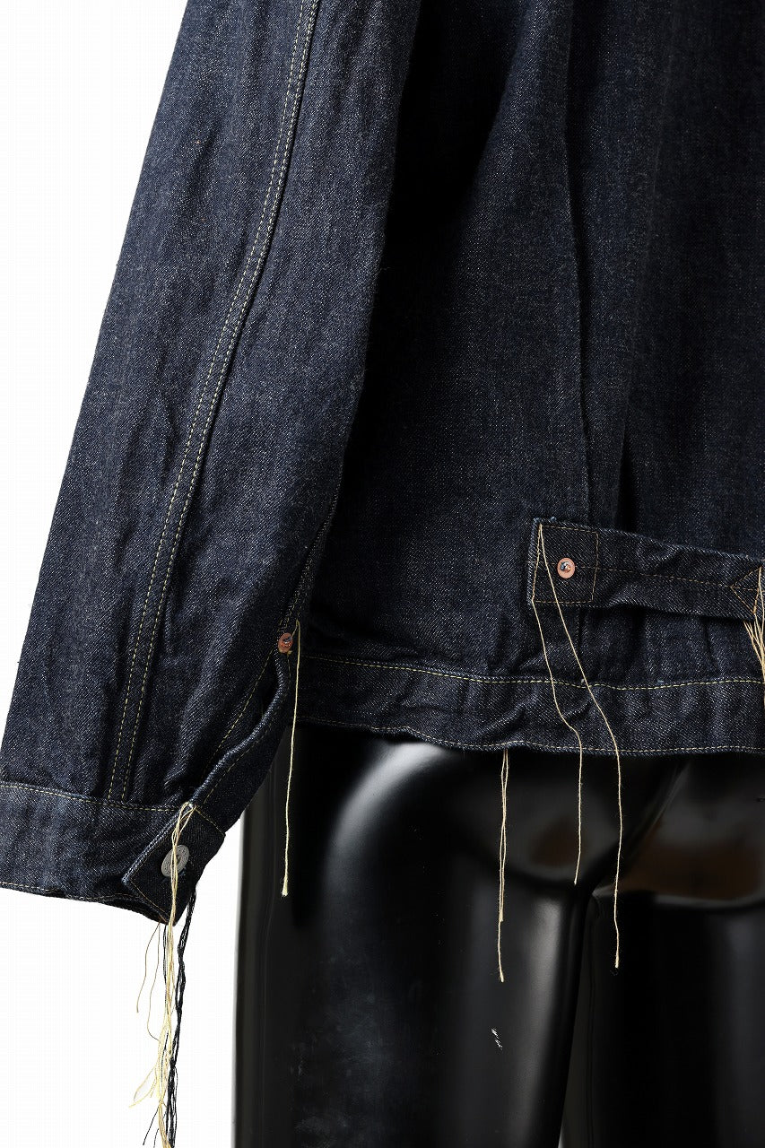 FULLCOUNT WWⅡ model Brown Cotton Denim Jacket / 13.7oz Zimbabwe Selvedge Denim (INDIGO BLUE / ONE WASHED) - Image 14