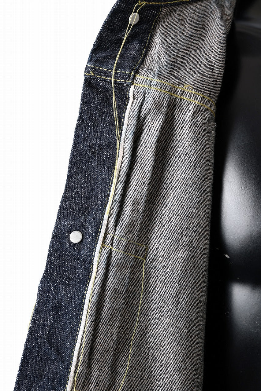 FULLCOUNT WWⅡ model Brown Cotton Denim Jacket / 13.7oz Zimbabwe Selvedge Denim (INDIGO BLUE / ONE WASHED) - Image 20
