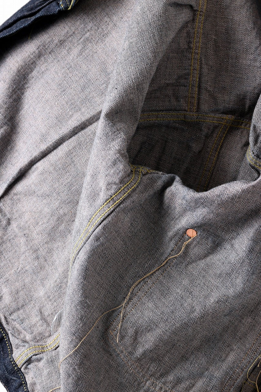 FULLCOUNT WWⅡ model Brown Cotton Denim Jacket / 13.7oz Zimbabwe Selvedge Denim (INDIGO BLUE / ONE WASHED) - Image 21