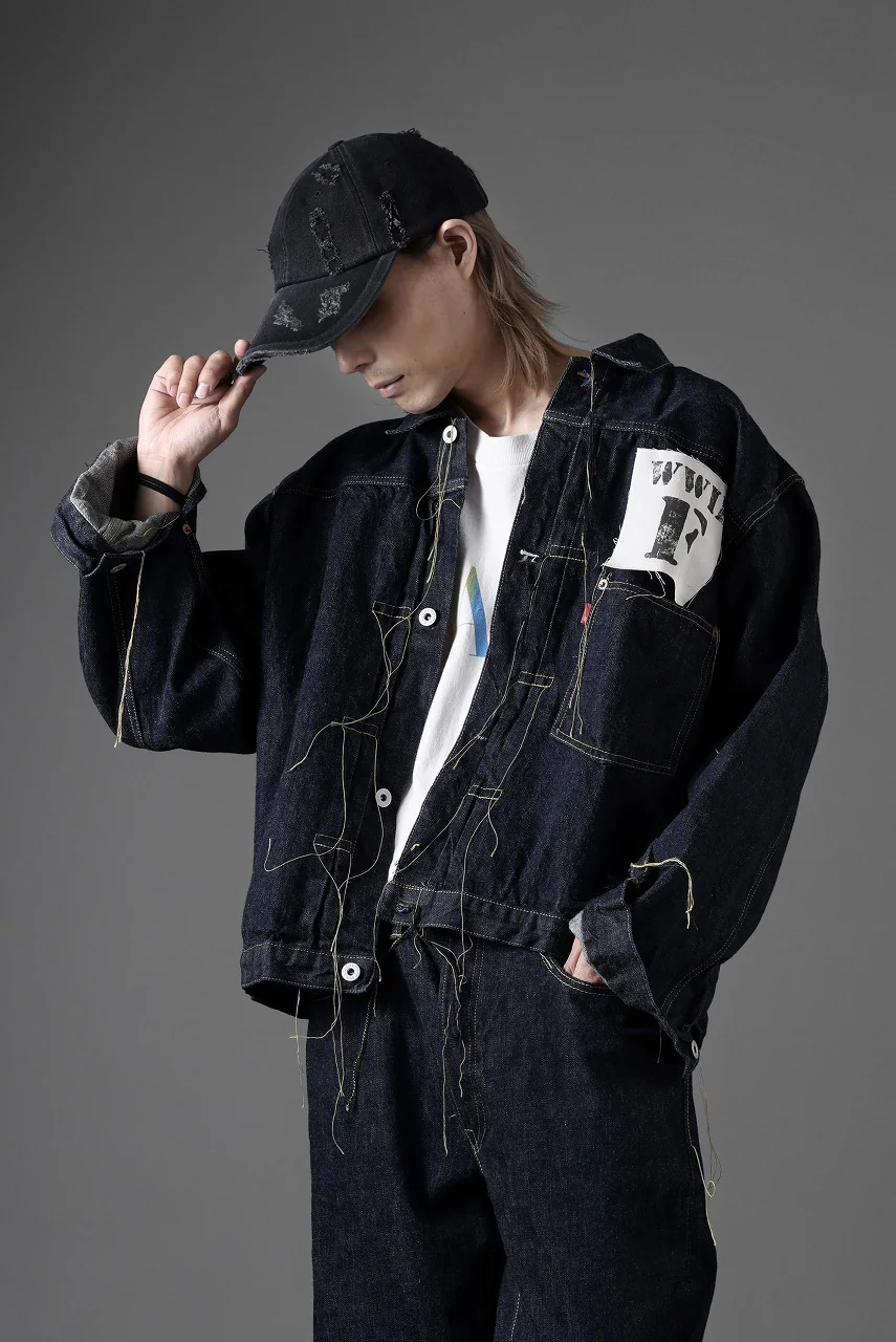 FULLCOUNT WWⅡ model Brown Cotton Denim Jacket / 13.7oz Zimbabwe Selvedge Denim (INDIGO BLUE / ONE WASHED) - Image 24