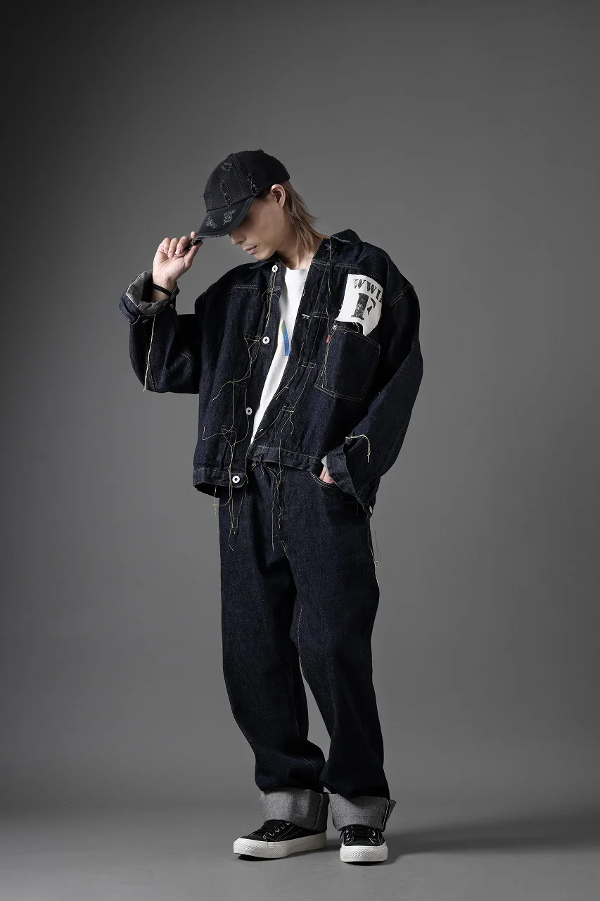 FULLCOUNT WWⅡ model Brown Cotton Denim Jacket / 13.7oz Zimbabwe Selvedge Denim (INDIGO BLUE / ONE WASHED) - Image 28