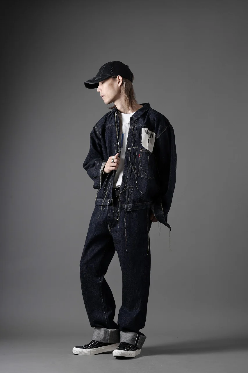 FULLCOUNT WWⅡ model Brown Cotton Denim Jacket / 13.7oz Zimbabwe Selvedge Denim (INDIGO BLUE / ONE WASHED) - Image 30