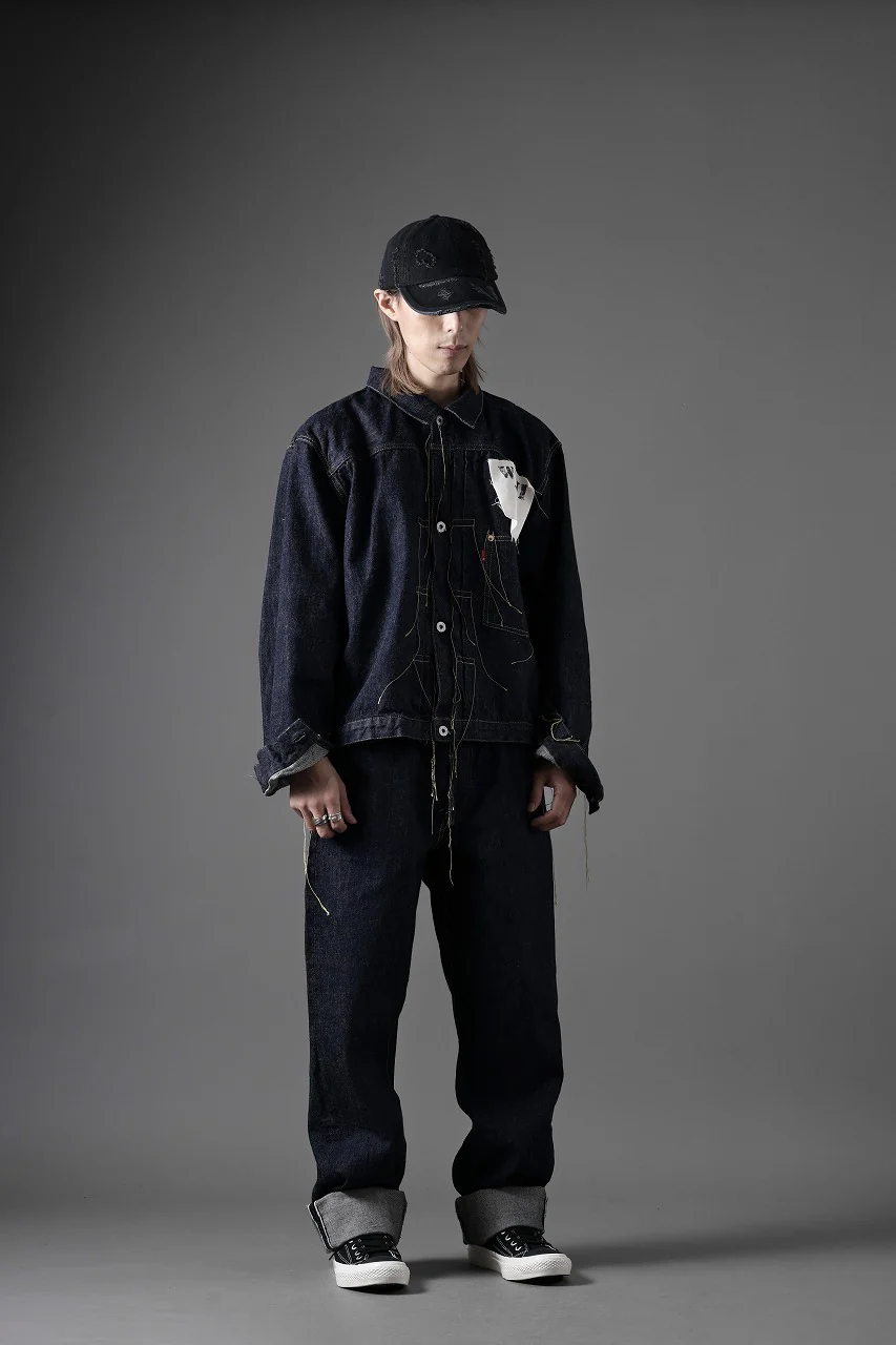 FULLCOUNT WWⅡ model Brown Cotton Denim Jacket / 13.7oz Zimbabwe Selvedge Denim (INDIGO BLUE / ONE WASHED) - Image 35