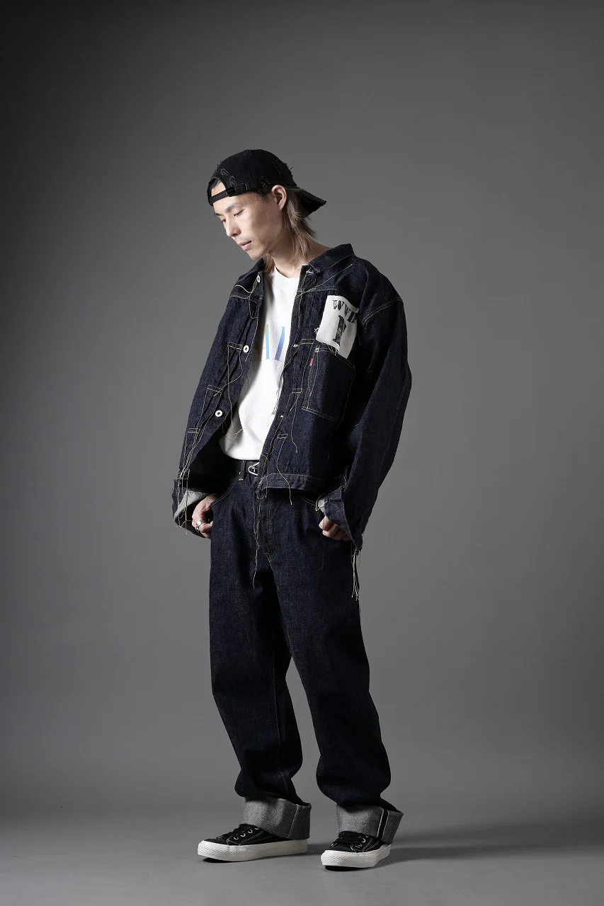 FULLCOUNT WWⅡ model Brown Cotton Denim Jacket / 13.7oz Zimbabwe Selvedge Denim (INDIGO BLUE / ONE WASHED) - Image 39