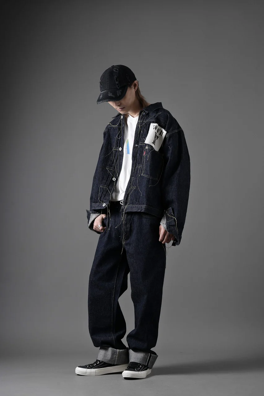 FULLCOUNT WWⅡ model Brown Cotton Denim Jacket / 13.7oz Zimbabwe Selvedge Denim (INDIGO BLUE / ONE WASHED) - Image 40